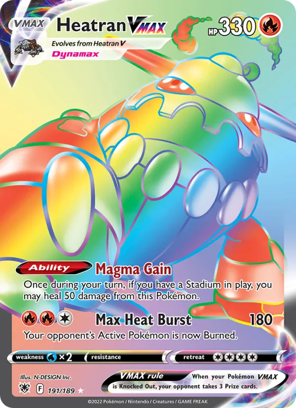 Heatran VMAX 191/189 Astral Radiance Secret Rare Pokemon Card NM