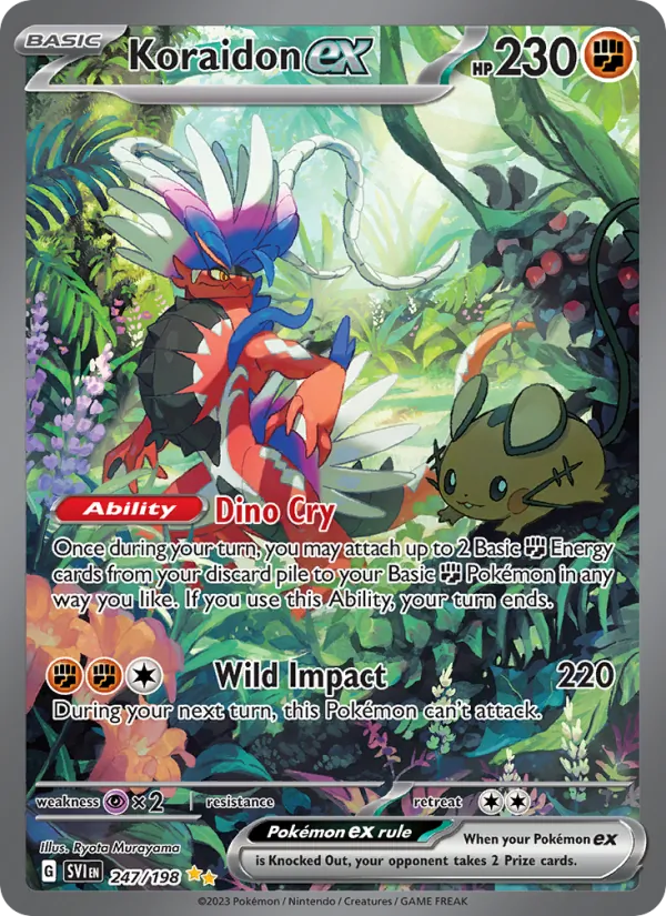 Koraidon ex 247/198 Scarlet & Violet Base Illustration Rare Pokemon Card NM