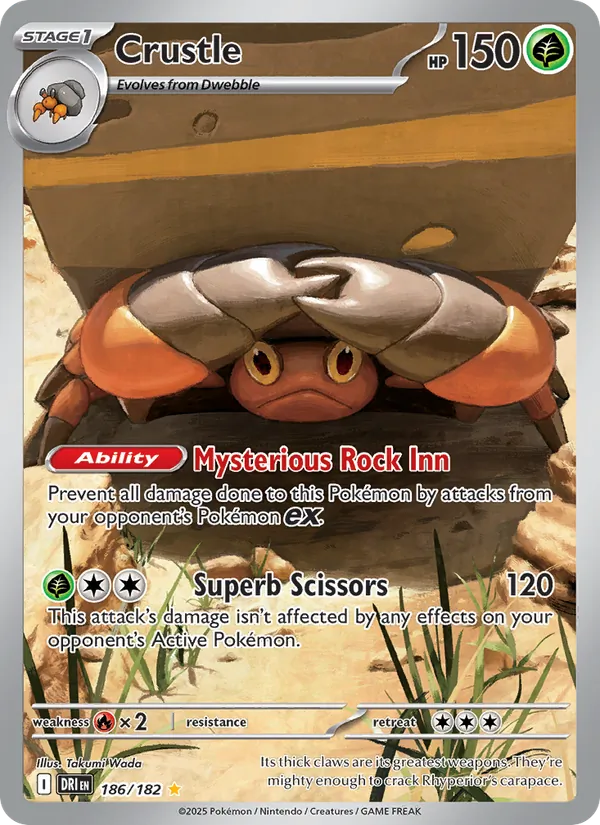 Crustle 186/182 Destined Rivals Illustration Rare Pokemon Card NM