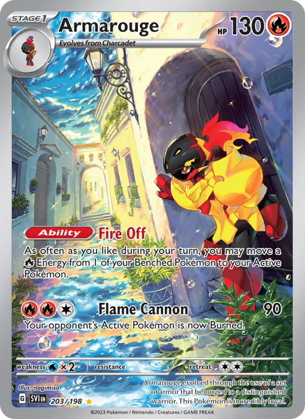 Armarouge 203/198 Scarlet & Violet Base Illustration Rare Pokemon Card NM