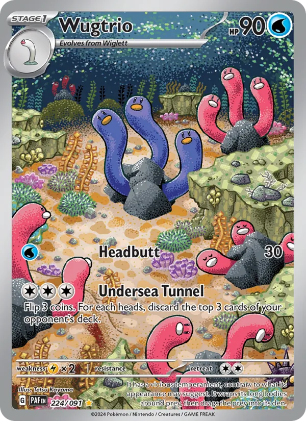 Wugtrio 224/091 Paldean Fates Illustration Rare Pokemon Card NM