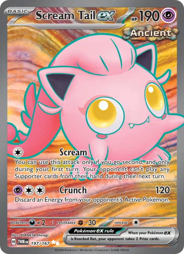 Scream Tail ex 197/167 Twilight Masquerade Full Art Pokemon Card NM
