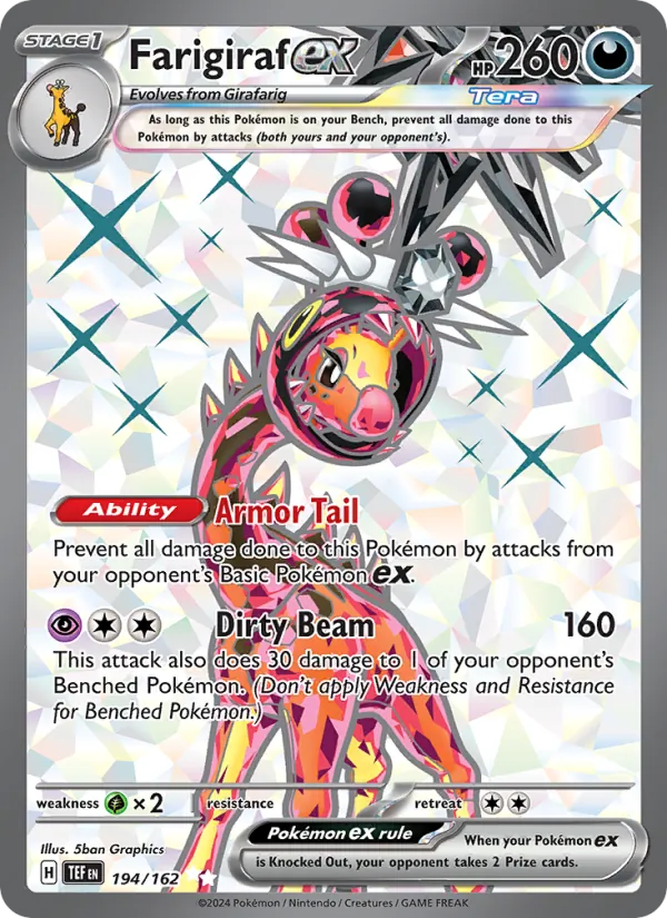 Farigiraf ex 194/162 Temporal Forces Full Art Pokemon Card NM