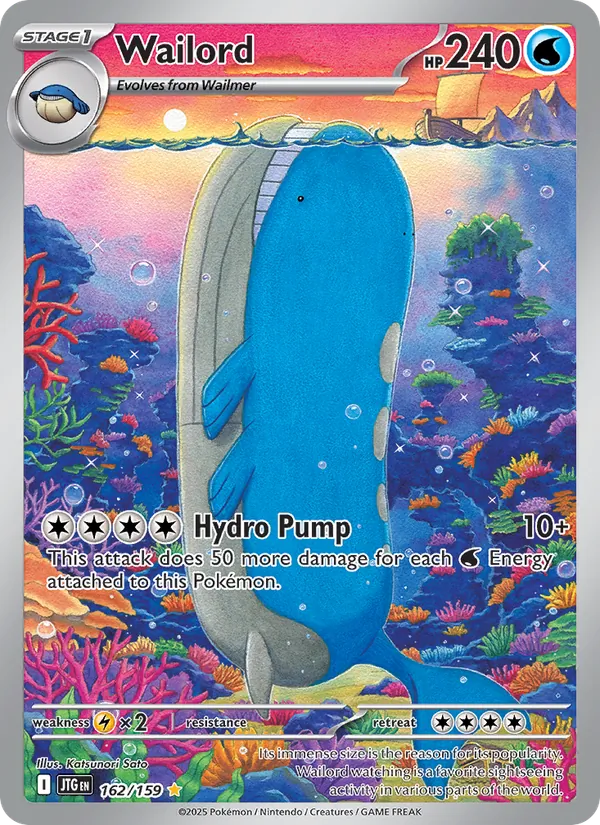 Wailord 162/159 Journey Together Illustration Rare Pokemon Card NM