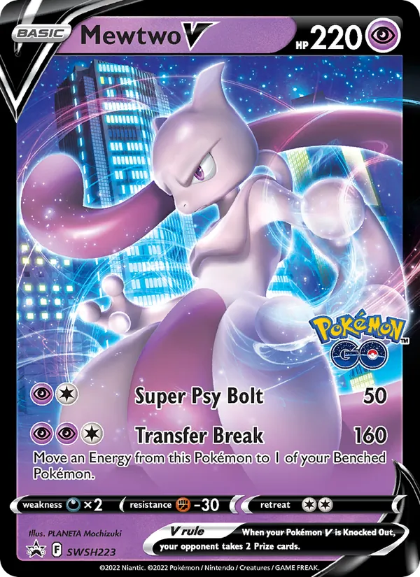 Mewtwo V SWSH223 Black Star Promo Pokemon Card NM