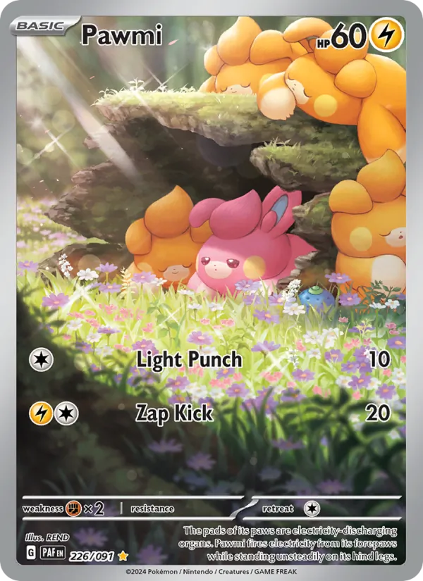 Pawmi 226/091 Paldean Fates Illustration Rare Pokemon Card NM