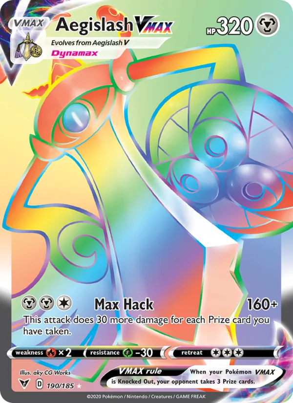 Aegislash VMAX 190/185 Vivid Voltage Secret Rare Pokemon Card NM