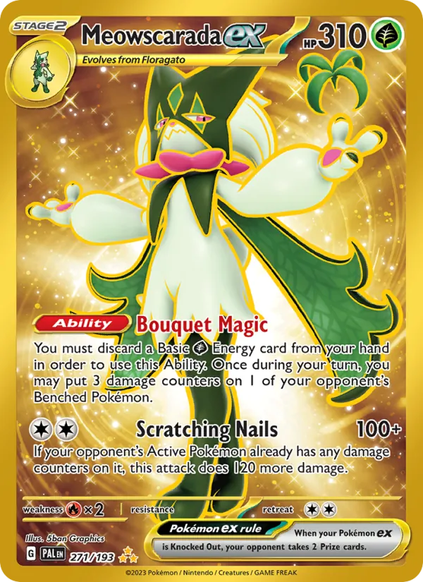 Meowscarada ex 271/193 Paldea Evolved Pokemon Card NM