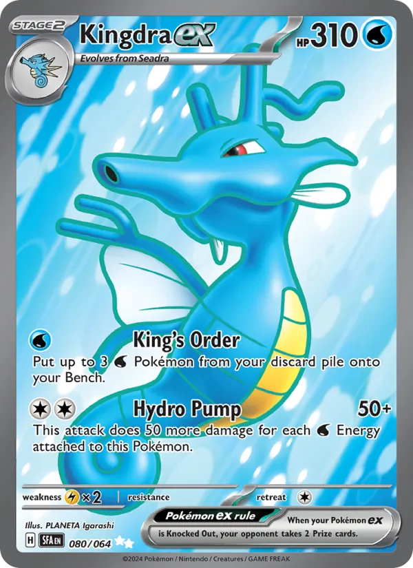 Kingdra ex 080/064 Shrouded Fable Full Art Pokemon Card NM