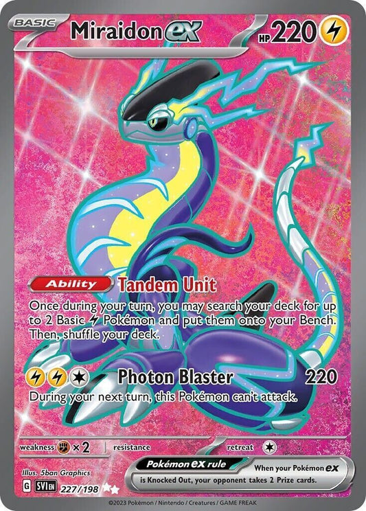 Miraidon ex 227/198 Scarlet & Violet Base Full Art Pokemon Card Mint/NM