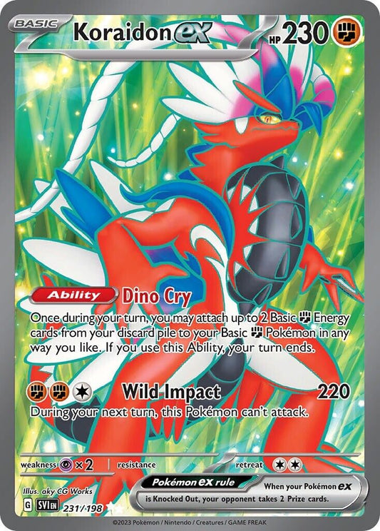 Koraidon ex 231/198 Scarlet & Violet Base Full Art Pokemon Card Mint/NM